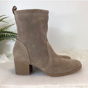 White Mountain Bernata Taupe Suede Ankle Boots Womens 10M Slouchy Work Booties